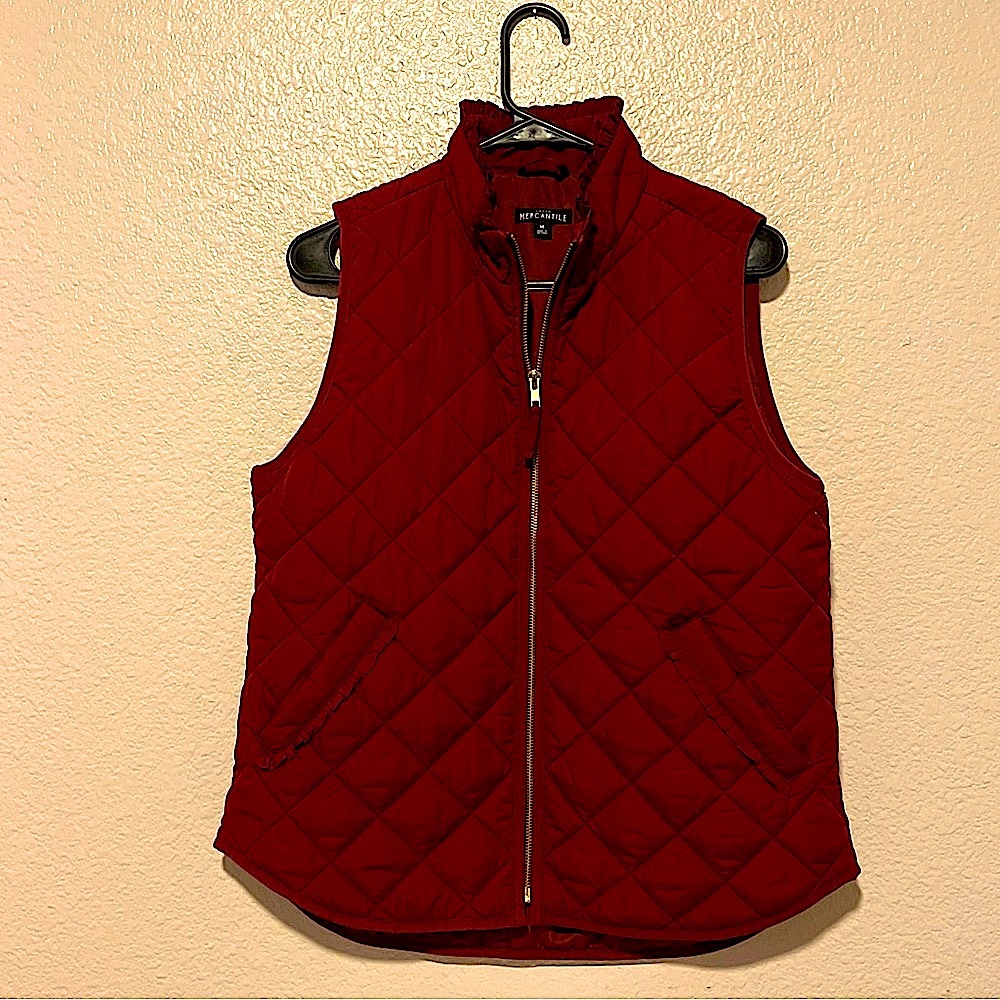 J Crew Mercantile Burgundy Quilted Vest-women’s medium